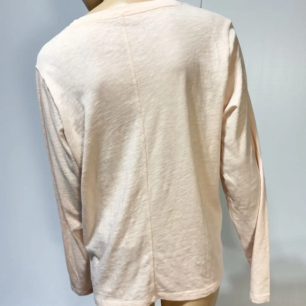 J.Crew Girlfriend Tee Shirt Womens XL Light Pink  Crew Neck Long Sleeve Top NWT